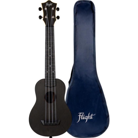 Flight Longneck Sopraan Ukelele - Travel Series - Zwart