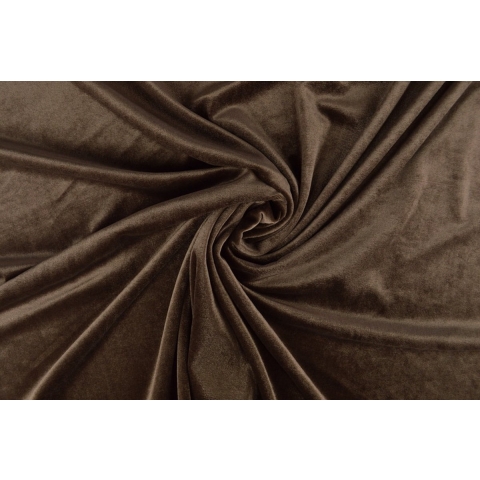 35 meter stretch fluweel - Taupe - 93% polyester - 7% elastaan