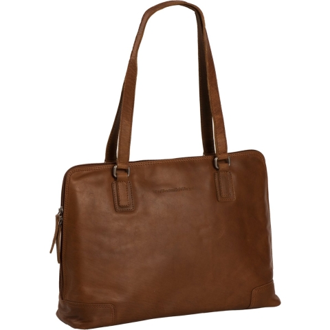 Chesterfield Schoudertas Waxed Pull Up Leer - cognac