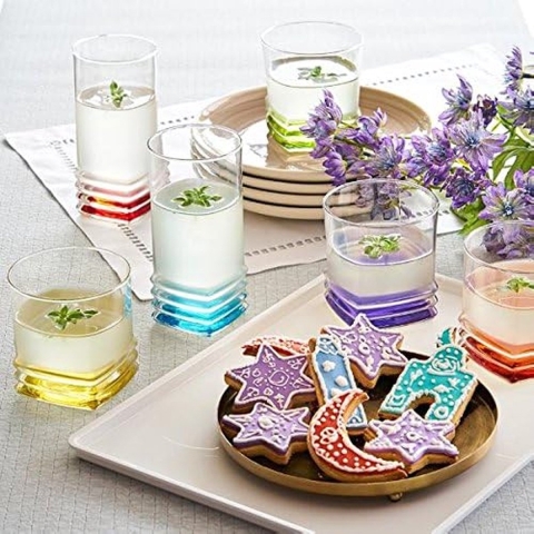 6-delige design waterglazen Coral Elegan sapglazen drinkglazen drankglazen 335 ml