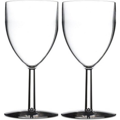 12x stuks Mepal wijnglazen van San kunststof 300 ml - Onbreekbare / herbruikbare camping/picknick glazen