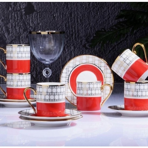 Espresso / Turkse koffie kopjes 6 persoons, 12-delige