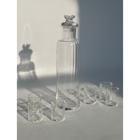 Kristallen Druppel waterglas/ Geel