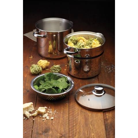 Kitchencraft Pastapan 5 Liter 20 X 25 Cm Rvs Zilver 4-delig