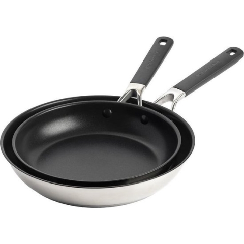 KitchenAid Classic Stainless Steel koekenpannenset 2-delig ø24+28cm - RVS - inductie