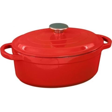 Cuisinova Braadpan Ovaal – Gietijzer – 4,5 L - 23x29 cm - Rood