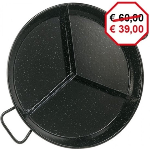 Paellapan 42cm 3.vaks.emaille - Emga 170024 - Horeca & Professioneel
