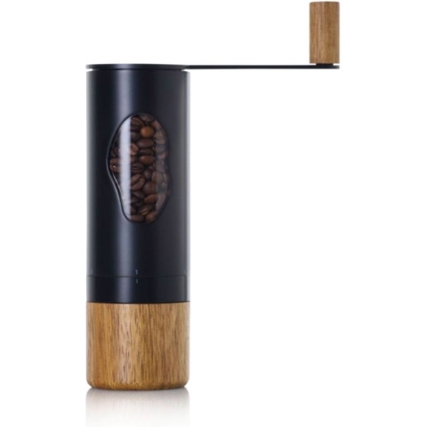 Koffiemolen Mrs. Bean, 0.62 Liter, Zwart, RVS/Acaciahout - AdHoc