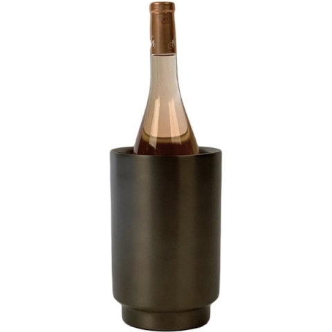XLBoom Rondo Wijnkoeler - RVS - Zwart - 13 × 13 × 20 cm
