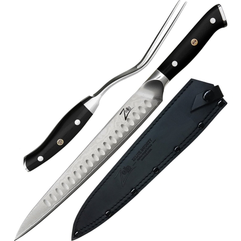Alpha-Royal Japanese serie 10" trancheerbestek damaststaal