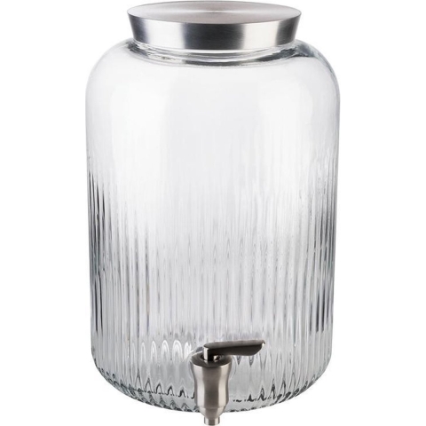 Glazen drankendispenser met RVS tap