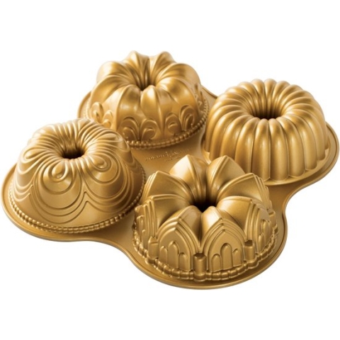 Tulband Bakvorm "Bundt Quartet Pan" - Nordic Ware | Premier Gold