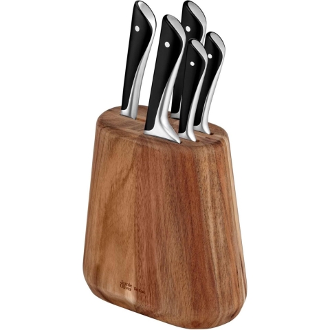 Tefal Jamie Oliver messenset - 5 delig met messenblok van Acaciahout