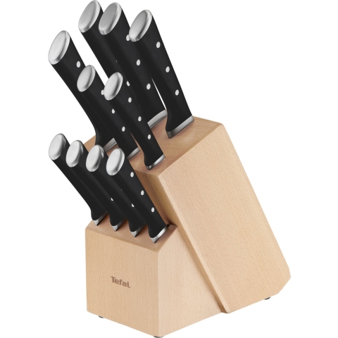 Tefal Ice Force messenset - 10-delig - RVS - Incl. houten messenblok