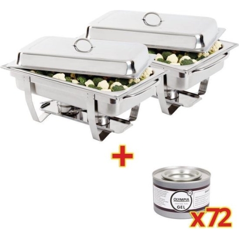 Chafing dish Olympia milan 2x | met x72 brandpasta gel