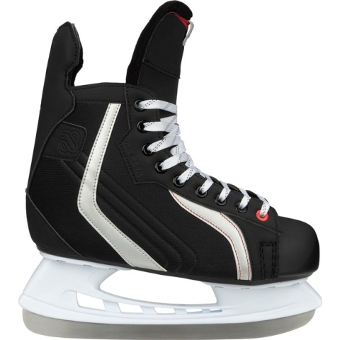 Nijdam IJshockeyschaats Deluxe Polyester - Arctic Rush - Zwart/Zilvergrijs - Maat 40