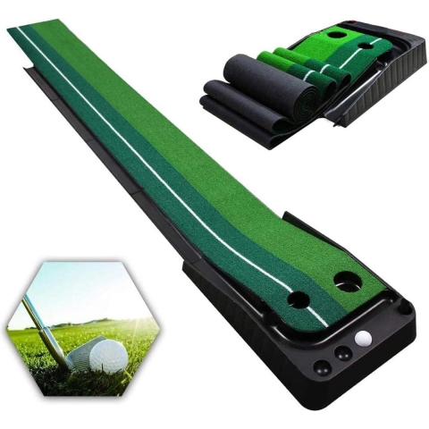 Golfmat, puttingmat, golf, indoor, kantoor, outdoor, voor thuis, kantoor, golf, oefenmat, golfoefenmat, putting trainer, mat