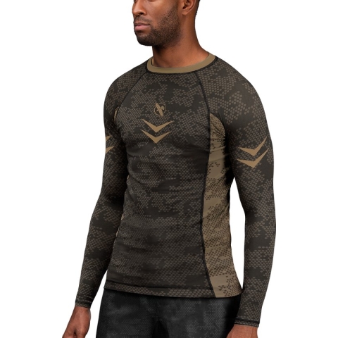 Hayabusa Arrow Ranked Long Sleeve Rashguard - Bruin - maat L