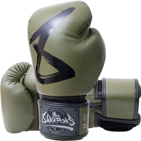 8 Weapons Big 8 Premium Bokshandschoenen Leder Olijfgroen 16 OZ