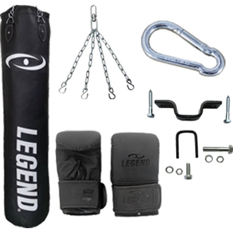 Bokszak Zwart Bisonyl / Plafondbeugel Set diverse maten  Bokszak 180 CM