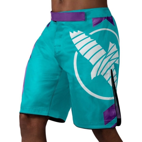 Hayabusa Icon Fight Shorts - Groenblauw / Wit - maat M