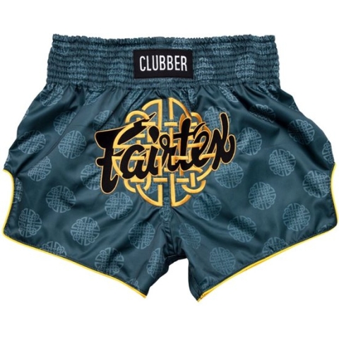 Fairtex Muay Thai Shorts - "Clubber" - Donkergroen - maat XL