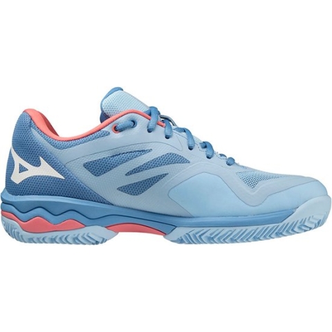 Mizuno Tennisschoen Padelschoen Wave Exceed Light CC Dames Blauw Roze