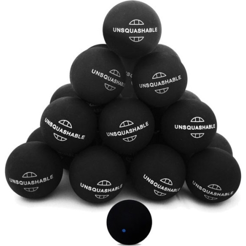 25 squashballen blauwe stip Unsquashable