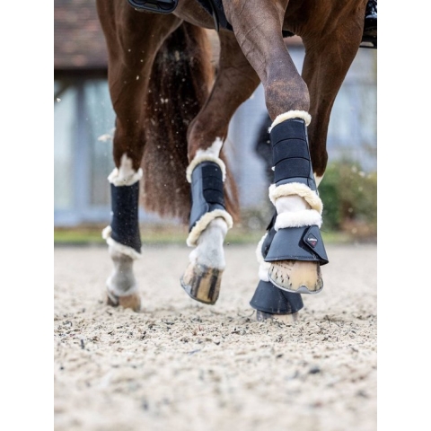 Le Mieux Fleece Lined Brushing Boots - Brown/Brown - Maat M
