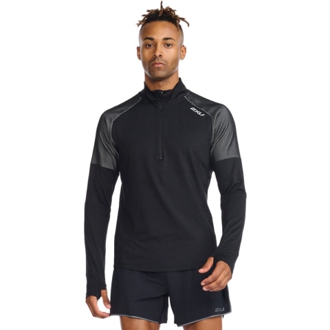 2xu Light Speed T-shirt Met Halve Rits Zwart M Man