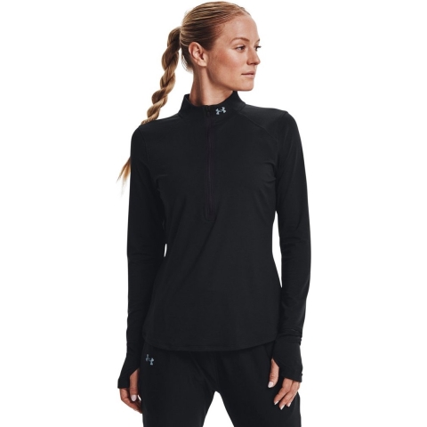 Under armour Qualifier Run 2.0 Halve Rits Sweatshirt Black / Black - S - Dames