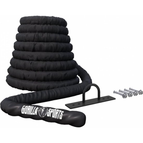 Gorilla Sports Power Rope - Incl. Muurbeugel - 15 meter - Dikte 50 mm