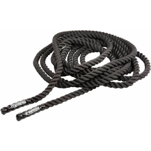 Battlerope 12 meter / 25 mm diameter / battle rope / battlerope light / zwart  / materiaal PP
