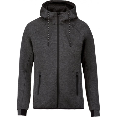 SportSweatshirt Heren S Proact Lange mouw Deep Grey Heather 79% Polyester, 15% Viscose, 6% Elasthan