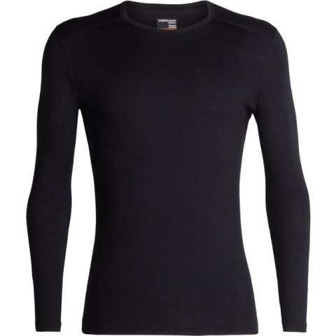 Icebreaker Mens 200 Oasis LS Crewe - Black - Wintersport - Wintersportkleding - Thermokleding