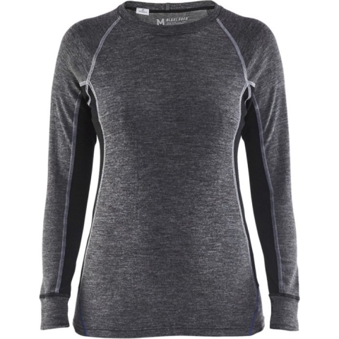Blaklader Dames onderhemd, 100% Merino WARM 7200-1732 - Medium Grijs/Zwart - XS