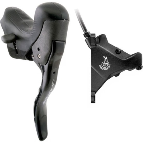 Campagnolo versteller Chorus 12V Hydraulisch Disc Flat Mount links carbon 160mm zwart