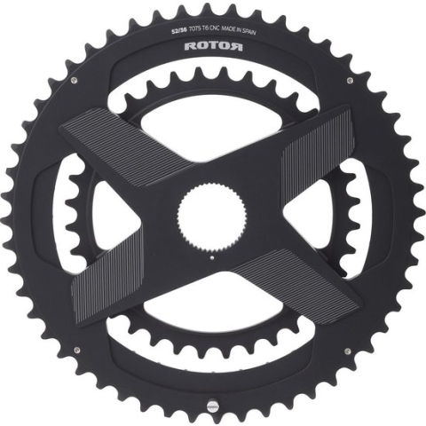 Rotor Aldhu Direct-Mount Dubbel Kettingblad rond, black matte Uitvoering 52/36T