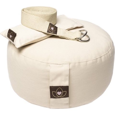 Pakket meditatiekussen, oogkussen en riem sand - Lotus