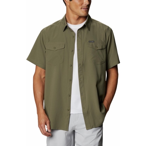 Columbia Utilizer II Solid Short Sleeve Shirt - Stone Green - Heren - Maat M