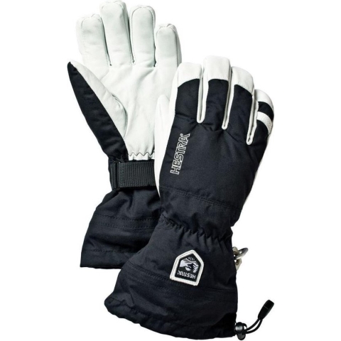 Hestra Army Leather Heli Ski - 5 finger Black-8 - 100 black - Wintersport - Wintersportkleding - Handschoenen