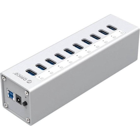 Orico USB 3.0 Hub 10x USB 3.0 poorten - Aluminium - Zilver