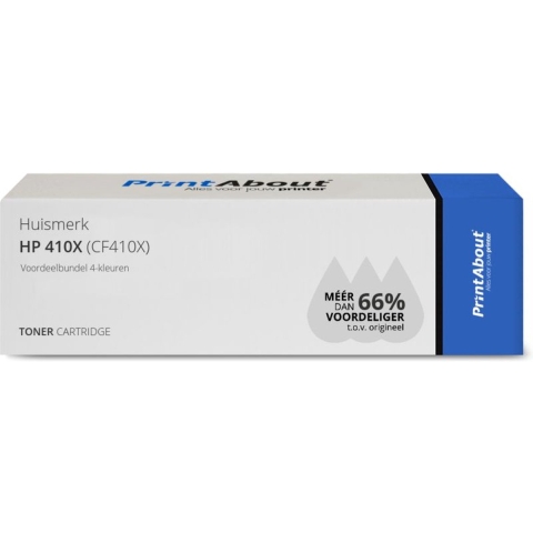 PrintAbout - Alternatief voor de HP CF410X (nr 410X) / 4 Kleuren