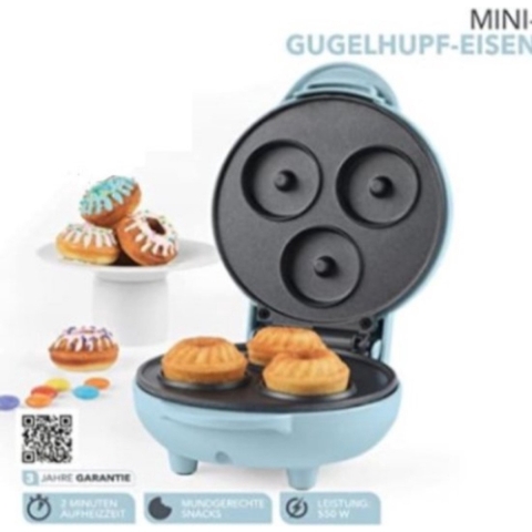 Donutmaker - Donut Bakvorm - 550W - Pastel blauw