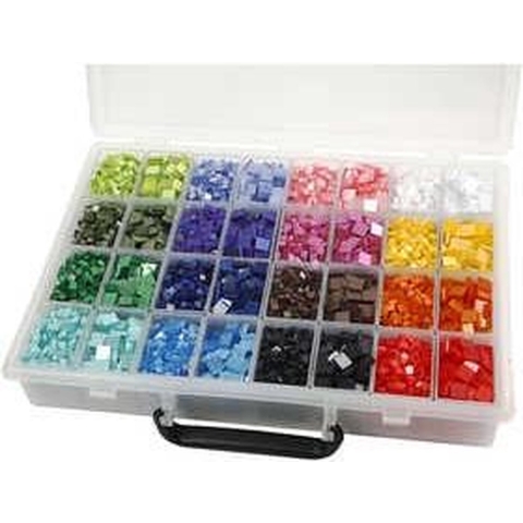 Mini mozaiek, afm 5x5+10x10 mm, dikte 2 mm, 32x25 gr/ 1 doos