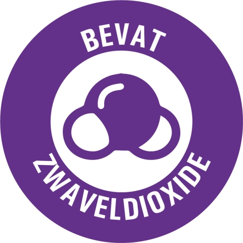 Bevat zwaveldioxide allergenen sticker op rol 20 mm - 1150 per rol