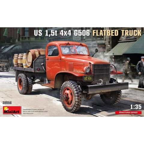 1:35 MiniArt 38056 US 1,5ton 4X4 G506 Flatbed Truck Plastic Modelbouwpakket