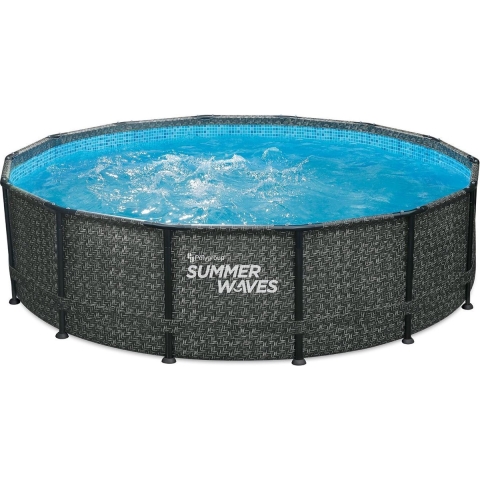 Summer Waves Elite Frame Zwembad - 427 x 107 cm - Antraciet Wicker