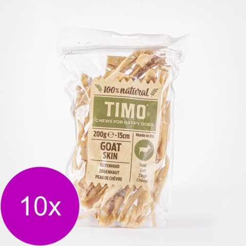 Timo Geitenhuid - Hondensnacks - 10 x Geit 15 cm 200 g