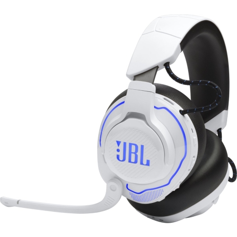 JBL Quantum 910P Wit/Blauw - Gaming Headset voor PlayStation - Draadloos - Bluetooth/2.4GHz USB - Over-ear - PS4/PS5, PC & Nintendo Switch